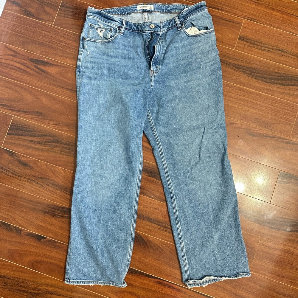 Abercrombie & Fitch Blue Straight Leg Denim Pants